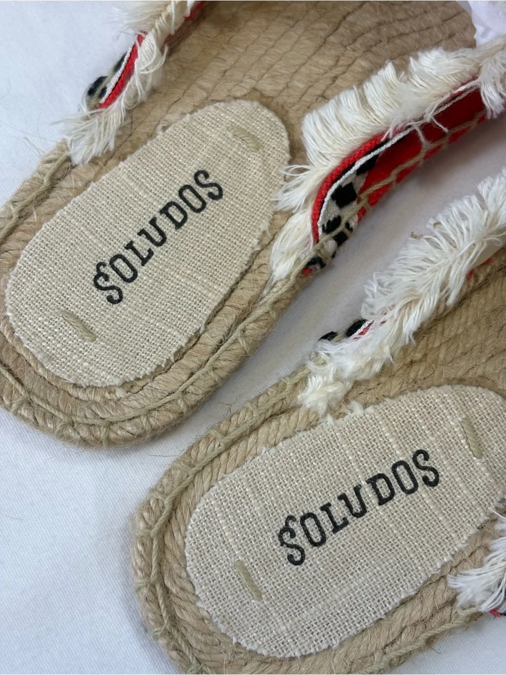 NWOB SALUDOS Red Colorful Pom-Pom Espadrille Mules SZ 6 $110